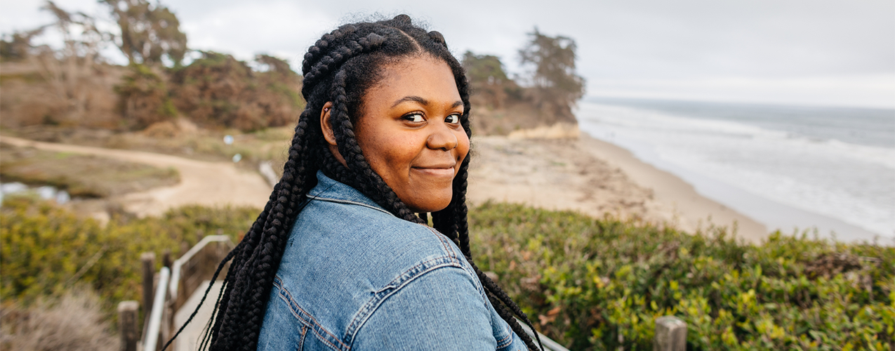 UC Santa Barbara student Janiah Wallace at Coal Oil Point Reserve
